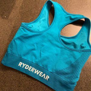 Ryderwear Electra Seamless Crop Top in Electric Blue